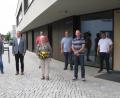 Bild: knh
Ludwig Biller und Richard Kammerer (von links) verabschiedeten Ingrid Zwerenz, Florian Kiener, Matthias Kohl, Michael Säckl, Siegfried Janner (von links).