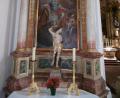 Bild: mma
Die Heiligen Sebastian, Florian und Agathe am linken Seitenaltar in der Frohnbergkirche.