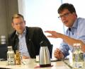 Bild: Hirsch
Die FDP-Bundestagsabgeordneten Lukas Köhler (rechts) und Ulrich Lechte (links) diskutierten mit Vertretern des Zweckverbandes Müllverwertung.
