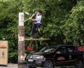 Bild: Daniel Grund, STIHL TIMBERSPORTS® German Amarok Cup - Mellrichstadt/exb
Peter Bauer beim Springboard.