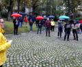 Bild: Stephan Huber
Gewerkschafter und Parteienvertreter gedenken am Ehrenmal auf dem Friedhofberg der Opfer der Kriege.
