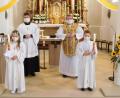 Bild: hai
Coronabedingt verspätet feiert die Sankt Michaelsgemeinde am Sonntag endlich Erstkommunion. Johanna Busch (links) und Vinzenz Haberberger (rechts) treten im Festgottesdienst zum ersten Mal an den Tisch des Herren.