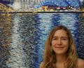 Katharina Gierlach vor ihrem Bild „Central Park III“. Die aus Winklarn stammende Künstlerin stellt ab Ende September im Thammer-Haus aus.