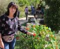 Bild: kro
Sandra Scherbl zeigt eine Kapuzinerkresse.im Kloster- und Naturerlebnisgarten.
