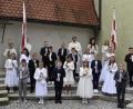 Bild: sck
Die erste Gruppe der Auerbacher Erstkommunikanten.