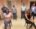 Bild: Narrhalla Haselmühl 
Das neu gewählte Präsidium der Narrhalla: (von links) Michael Laßen, Jenny Schmidt, Dieter Streber, Erwin Gassner, Denise Forster mit Bürgermeister Roland Strehl.