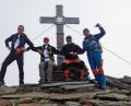 Bild: Rahn/exb
Sven Hackl, Birgit Schelter, Josef Kunz und Tourenführer Rainer Rahn auf dem Gipfel des 3232 Meter hohen Großen Muntanitz.