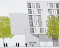 Repro: Gabi Schönberger
Die Türme der Kopfbauten überragen seitlich deutlich die eingezogenen zweigeschossigen Zeilen der Reihenhäusern. Drei dieser Gebäudestangen hat sich die Stadt selbst reserviert, um hier die dringend benötigen Sozialwohnungen zu schaffen. Entwurf: Architekturbüro Angelika Zwingel/Florian Dilg