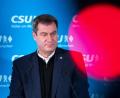 Bild: Daniel Karmann/dpa
Markus Söder (CSU), Ministerpräsident von Bayern, spricht vor Beginn einer Videokonferenz des CSU-Vorstands auf einer Pressekonferenz.