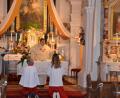 Bild: gi
Das Festamt zu Ehren des Hl. Wendelin der Dorfkapelle Niederland wurde heuer coronabedingt in der Kirche St. Georg in Etzgersrieth gefeiert.