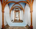 Bild: Marcus Rebmann/exb
Ein Kunstwerk von Erika Wakayama, die als Künstlerin der Metropolregion ausgezeichnet wurde, ziert die Kapelle des Luftmuseums.