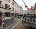Bild: Wolfgang Steinbacher
Es tut sich was beim ehemaligen Kaufhaus Storg/Forum. Derzeit wird entlang der historischen, denkmalgeschützten Fassade das Gerüst aufgebaut.