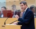 Bild: Sven Hoppe
Der bayerische Ministerpräsident Markus Söder (CSU) gibt im bayerischen Landtag während einer Sondersitzung eine Regierungserklärung ab.