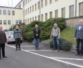Bild: Wolfgang Rösler/exb
Alwin Kleber (links) und Georg Mayer (rechts) verabschiedeten (von links) Dieter Ernst, Karl Schön und Alois Nißl in den Ruhestand.