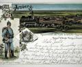 Bild: Sammlung Josef Schmaußer
Diese Reproduktion einer historischen Postkarte von 1907 zeigt die Kaiser-Wilhelm-Kaserne in Amberg um 1900. Heute beherbergen die Gebäude Teile der OTH Amberg-Weiden.