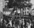 Repro:  sef/Archiv Ernst Dausch
Die Friedenseichen von 1871 am Paradeplatz (heute Oberer Markt) in Nabburg wurden 1965 gefällt. Das Bild zeigt eine Militärparade im Jahr 1904.