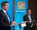 Bild: Sven Hoppe
Ministerpräsident Markus Söder (links) und Klaus Holetschek (CSU), Gesundheitsminister von Bayern, nehmen nach einer Kabinettssitzung an einer Pressekonferenz teil.