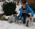 Bild: kro
Maria Neumayr mit ihren beiden wintersportbegeisterten Hunden "Socco" (links) und "Gin" (rechts).