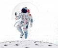 Grafik: gld
Völlig losgelöst: Ein Astronaut der Stadt Wiesau schwebt über dem Mond. Die Grafik ist eine Anlehnung an das von Florian Zaus beschriebene Airbrush im Silvermoon.