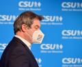 Bild: Peter Kneffel/dpa
Markus Söder, CSU-Parteivorsitzender und bayerischer Ministerpräsident, mit Mundschutz.