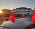 Bild: IG Metall
Kurz nach Sonnenaufgang waren die IG-Metall-Vertreter vor der Grammer-Konzernzentrale, um auf ihre Anliegen aufmerksam zu machen.