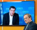 Archivbild: Federico Gambarini/dpa
CDU-Chef Armin Laschet (rechts) und CSU-Chef Markus Söder. Wer ist unionsintern der bessere Krisenmanager?
