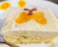 Bild: Heike Heindl/exb
Schnell gemacht ist der Quarkkuchen vom Blech. Wer mag, kann aus den Mandarinen kleine Schmetterlinge dekorieren und mit flüssiger Schokolade Fühler aufmalen.