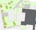 Grafik: Architektur Schabner GmbH/exb
Der Weg zur Schule soll durch zwei serpentinenartige Rampen auch für Rollstuhlfahrer möglich sein. Dabei wird nicht nur auf Schüler Rücksicht genommen, sondern auch auf Besucher von Veranstaltungen in der Schule.