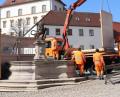 Bild: cog
Das Schutzhäuschen am Löwenbrunnen wird abgebaut