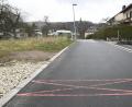 Bild: Petra Hartl
Nur noch eine farbige Markierung verrät in der Dostlerstraße, an welcher Stelle der Pflanztrog aufgestellt werden sollte.