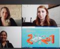 Bild: Screenshot Claudia Mai, Kommunale Jugendpflegerin
Obere Reihe von links: Carina Süß (Vorsitzende Kreisjugendring), Melanie Demel (Grafikerin), Landrat Richard Reisinger; Untere Reihe von links: Senta Mitterer (Geschäftsführerin Kreisjugendring), Claudia Mai (Kommunale Jugendpflegerin Amberg-Sulzbach).