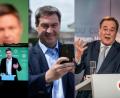 Bildmontage: sbö/Kay Nietfeld/Sebastian Kahnert/Michael Kappeler
Die Grünen und die Union streiten um die Macht in Deutschland - auch die digitalen Plattformen werden in dem Wahlkampf inmitten der Pandemie eine große Rolle spielen.