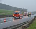 Bild: dob
Bei Starkregen ereignete sich am Maifeiertag ein schwerer Verkehrsunfall auf der A6 bei Kötschdorf.