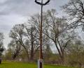 Bild: jma
Der Maibaum am Feuerwehrhaus in Hütten