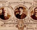 Bild: exb
Eine Postkarte von 1907 mit den Initiatoren des Bamberger Bierkrieges.