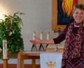 Bild: Rolf Linke/exb
Die neue Pfarrerin Barbara Hofmann zu Besuch in der Pfreimder Pauluskirche.