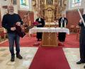 Bild: wku
Dudelsack- und Pfeifenklänge sind beim Gottesdienst an Christi Himmelfahrt in der Wallfahrtskirche am Mausberg zu hören.