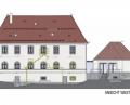 Repro: bsc
Zum 2,5 Millionen Euro teuren Umbau des ehemaligen Lehrerwohnhauses zum Friedenfelser Rathaus bekam die Gemeinde Post vom Bund der Steuerzahler. Das Bild zeigt die künftige Westansicht. Ausgearbeitet hat den Plan das Architekturbüro Hilgarth.