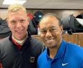 Bild: lst
Mit Golf-Legende Tiger Woods (rechts) spielte Matthias Schmid bei seiner Premiere bei den British Open im englischen Royal St. George.