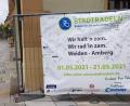 Archivbild: Lena-Maria Völkl, Stadtradeln-Koordinatorin Weiden/exb
Das Stadtradeln-Banner in Hirschau wird für einen guten zweck versteigert.
