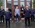 Bild: Heinrich Werner / exb
Kommandantenwahl bei der Feuerwehr Saltendorf. Das Bild zeigt (von links) Kreibrandmeister Dieter Schweiger, Kommandant Markus Frey, Bürgermeister Konrad Kiener, stellvertretenden Kommandanten Stefan Mutzbauer sowie Ralph Bogner.