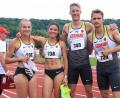 Bild: Kiefner
Corinna Schwab (links), Ruth-Sophia Spelmeyer-Preuß, Marvin Schlegel und Manuel Sanders liefen die schnellste Zeit eines deutschen Teams über die 4x400 Meter der Mixedstaffel.