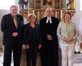 Bild: no
Die vier Jubilare mit Pfarrer Thomas Schertel in der Marktkirche in Kastl.