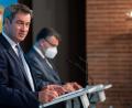 Bild: Sven Hoppe
Markus Söder (CSU), Ministerpräsident von Bayern, und Florian Herrmann (CSU), Leiter der bayerischen Staatskanzlei, nehmen nach einer Kabinettssitzung an einer Pressekonferenz teil. Zu den Themen zählt unter anderem die aktuelle Lage in der Corona-Krise.
