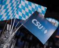 Symbolbild: Sven Hoppe
Eine Fahne mit der Aufschrift "CSU" steht vor Beginn einer CSU-Veranstaltung auf einem Tisch.