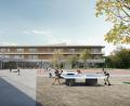 Grafik: Arbeitsgemeinschaft ALN-GdlF ALN/Architekturbüro Leinhäupl + Neuber GmbH/Gutiérrez-Delafuente Arquitectos SLP
Diese Ansicht der neuen Kemnather Realschule stellte die Planergemeinschaft zum Jahresende im Kreistag vor.