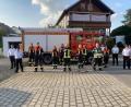 Bild: bey
Neun Feuerwehrleute absolvieren die Leistungsprüfung ohne Fehl und Tadel.