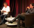 Archivbild: aks
Moderator Thomas Geiger (rechts) und Schriftsteller Ingo Schulze (links) sehen sich in Sulzbach-Rosenberg wieder und bekommen dabei Gesellschaft von Katja Lange-Müller.