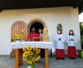 Bild: gi
Pfarrer Albert Joseph Jesuraj zelebriert als erster Inder den Gottesdienst zum Patrozinium St. Laurentius in Rückersrieth.