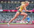 Bild: Michael Kappeler/dpa
Corinna Schwab legte einen starken Sprint als Startläuferin der 4x400-Meter-Stafel der Frauen hin und übergab als Zweite den Stab.